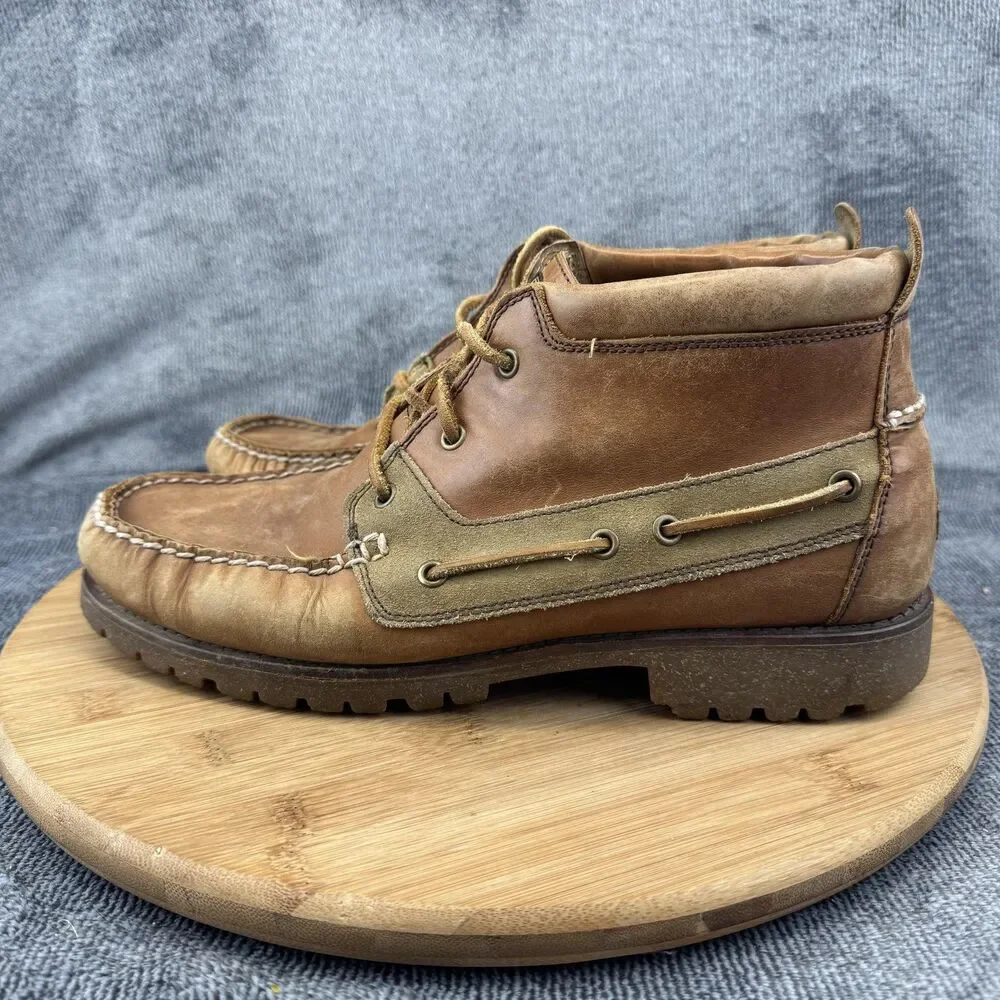 Polo Ralph Lauren Ridgemoor Boots Mens Size 8.5 Brown Leather Chukka Lug Sole